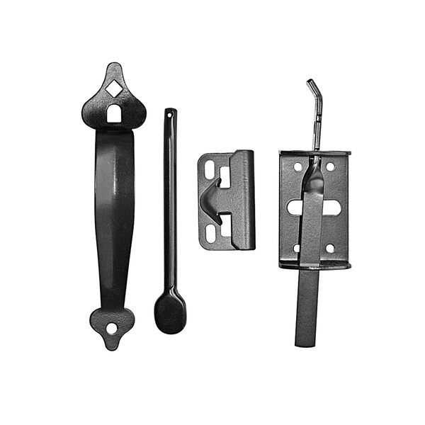 Nuvo Iron BLACK GALVANIZED STEEL 8in THUMB LATCH, 2PK TL6BLK - main
